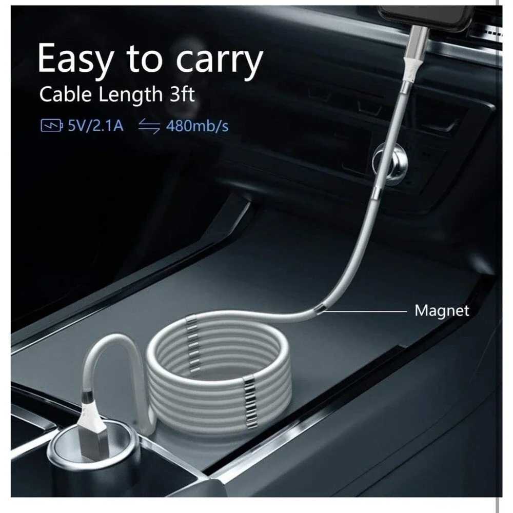 Magnetic USB Charging Cable Data Cord Charger for iPhone 14 13 12 11 Pro Max SE